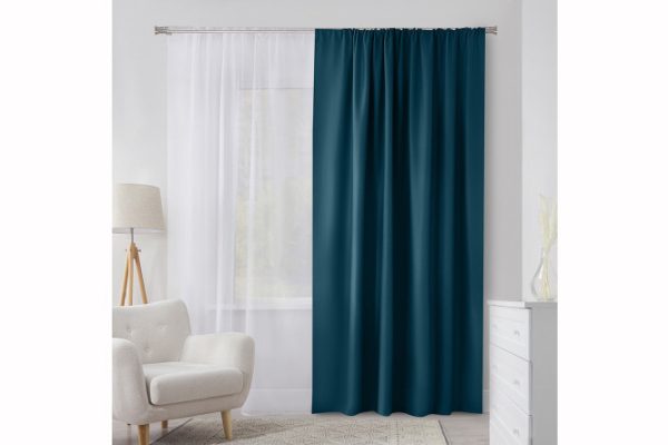 Ribbon curtain MICASA Landry 200x280 cm, 1 piece, color blue-green