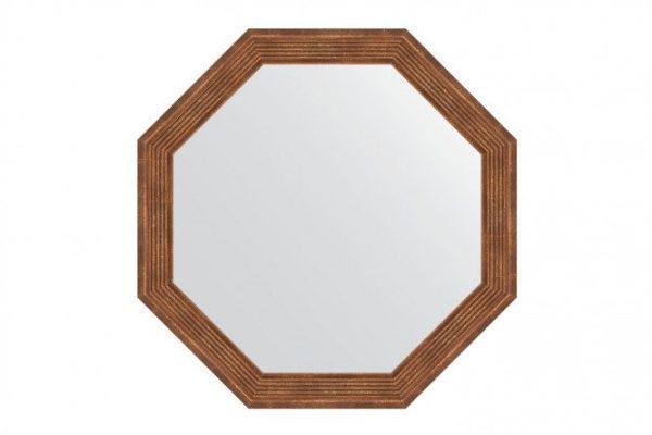Wall mirror in a baguette frame EVOFORM Octagon BY 3961, dry reed 54x54 cm