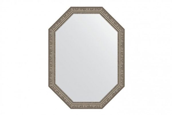 Wall mirror in a baguette frame EVOFORM Polygon BY 7027, vignette aged silver 60x80 cm