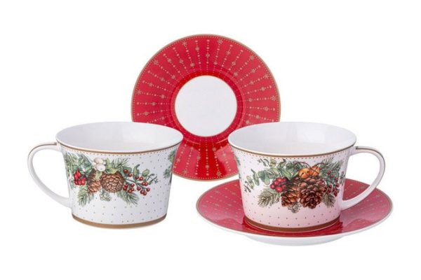 Set of tea pairs Lefard Celebration Porcelain