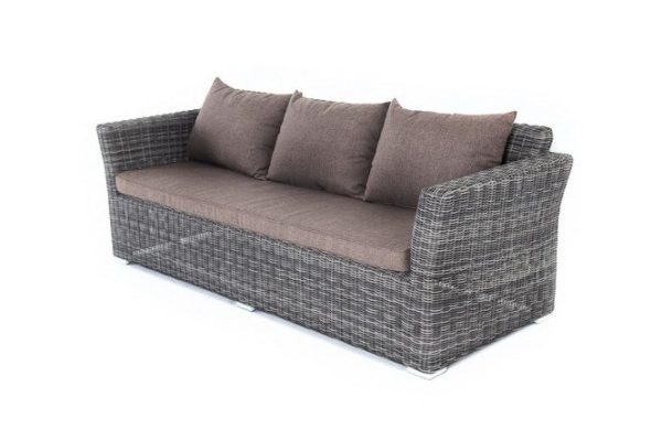 Three-seater sofa 4SiS Cappuccino 220x81.5x86.5 cm, graphite color