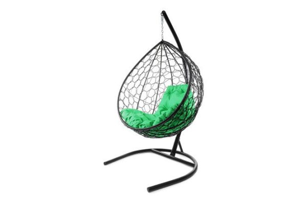 Hanging cocoon chair Drop 72x186x98 cm, base and frame color black, finishing black