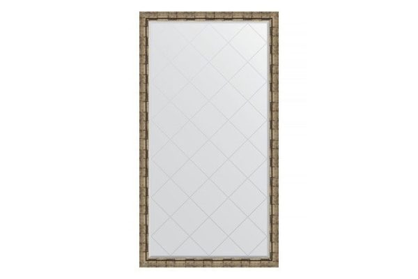Floor mirror with engraving in a baguette frame EVOFORM BY 6347 silver bamboo 108x198 cm