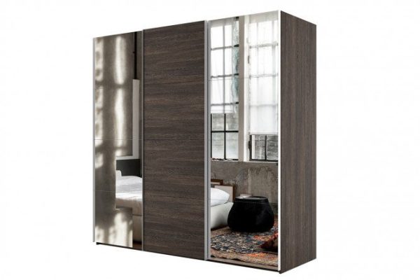 Sliding wardrobe 3-door Comet 270x220 cm wenge Mali, wenge Mali facades, mirror