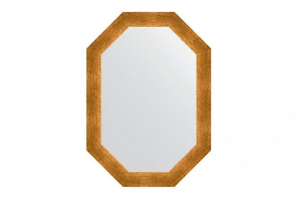 Wall mirror in a baguette frame EVOFORM Polygon BY 7037, etched gold 50x70 cm