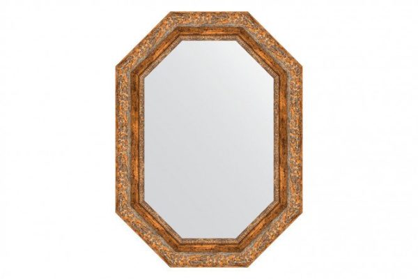 Wall mirror in a baguette frame EVOFORM Polygon BY 7153, antique bronze vignette 55x75 cm