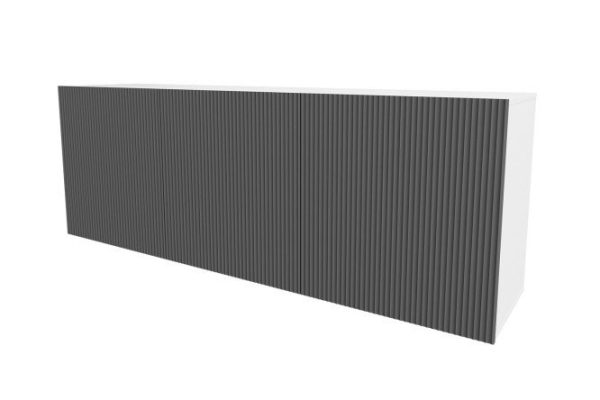 Nightstand Oscar Amelie 180x64 with doors, white / wave graphite