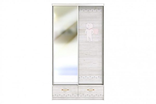 Wardrobe 2-door Marvin with mirror 122.6x224.9x60 cm