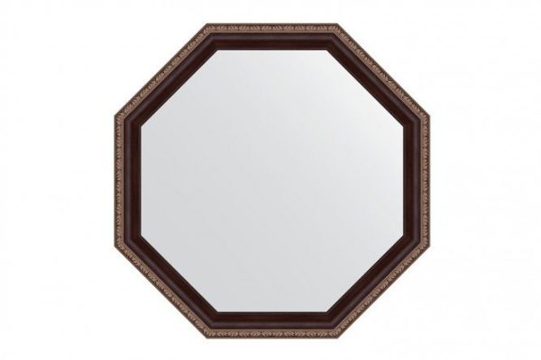 Wall mirror in a baguette frame EVOFORM Octagon BY 3866, mahogany with ornament 59x59 cm