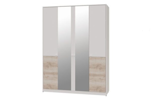 Wardrobe for clothes and linen 4-door with mirror SCANDICA Vendela