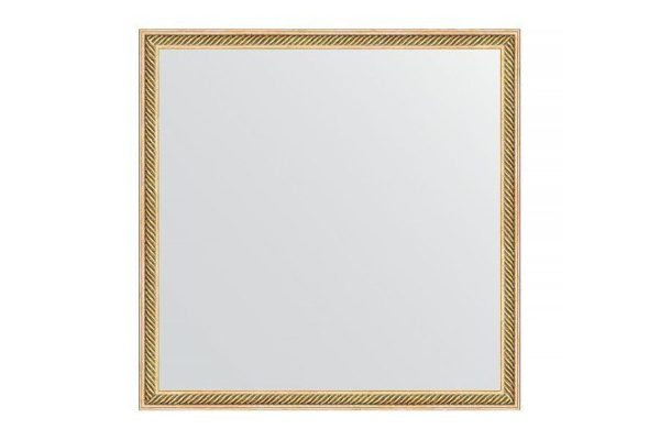 Wall mirror in a baguette frame EVOFORM twisted gold 68x68 cm Rectangular