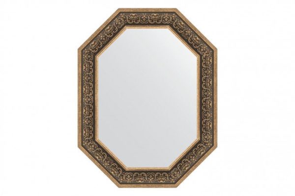 Wall mirror in a baguette frame EVOFORM Polygon BY 7239, silver monogram 69x89 cm