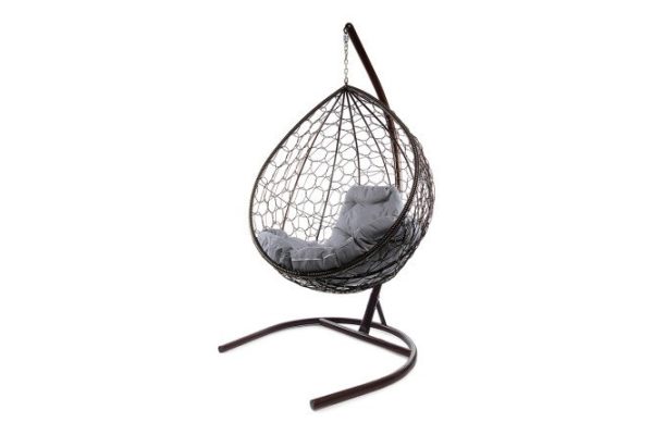 Hanging cocoon chair Drop 72x186x98 cm, base and frame color brown, finishing brown