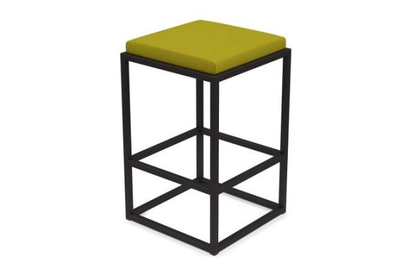 Bar stool Horeca Verm 40x75x40 cm, upholstery green, legs black