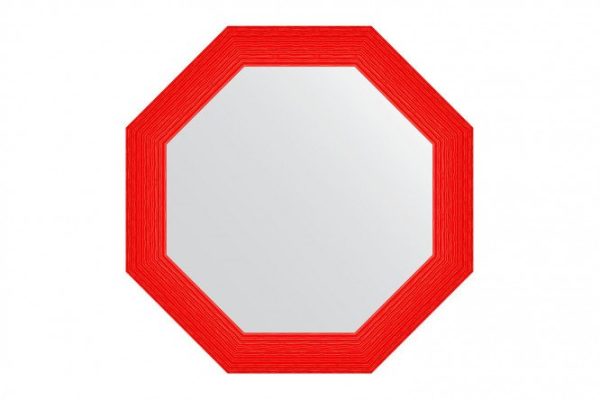 Wall mirror in a baguette frame EVOFORM Octagon BY 3885, red wave 77x77 cm