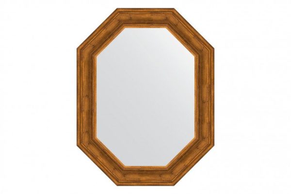 Wall mirror in a molding frame EVOFORM Polygon BY 7215, etched bronze 69x89 cm