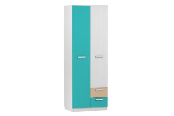 Wardrobe 2 doors with drawers Rainbow 80.2x225.6x57.8 cm