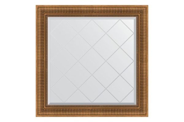 Wall mirror with engraving in a baguette frame EVOFORM bronze aqueduct 107x107 cm