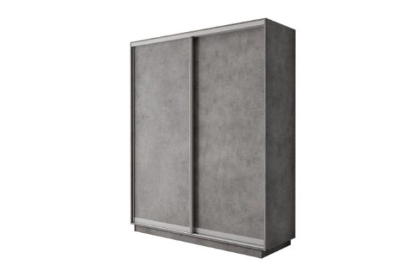 2-door wardrobe Slide-2 180x220x45 cm, concrete, silver