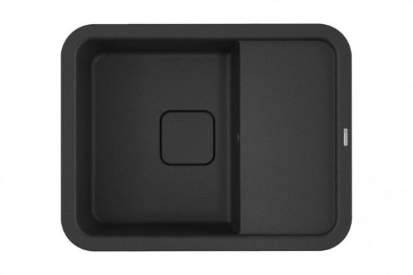 Inset sink with drainer OMOIKIRI Tasogare 65-BL 4993490, black 65x51x19 cm