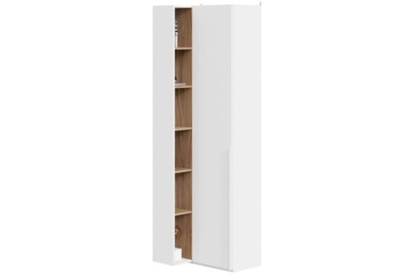 Corner cabinet Porto with 1 blind door and transitional shelving 70x217.1x58.2 cm
