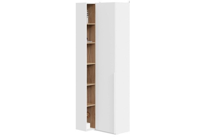 Corner cabinet Porto with 1 blind door and transitional shelving 70x217.1x58.2 cm