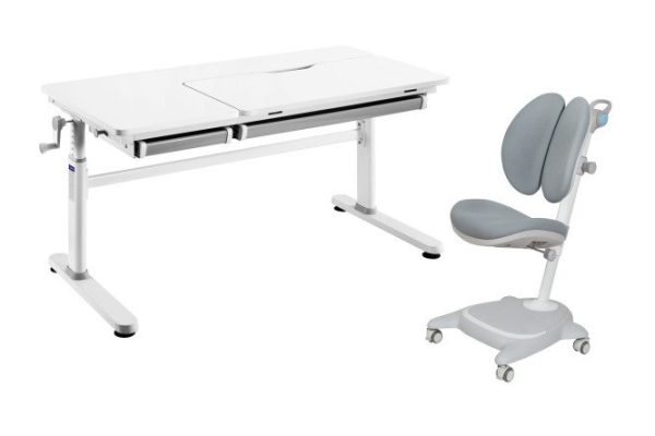 Furniture set Cubby desk Iris Gray and armchair Arnica Gray