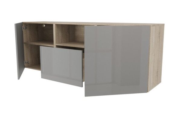 1n0nfwr1cjoatzmb43aigzordbal9zc9.jpg Cabinet 2 doors, drawer and shelf Oscar Amika 180x64 with closers, Sonoma oak / dusty gray gloss