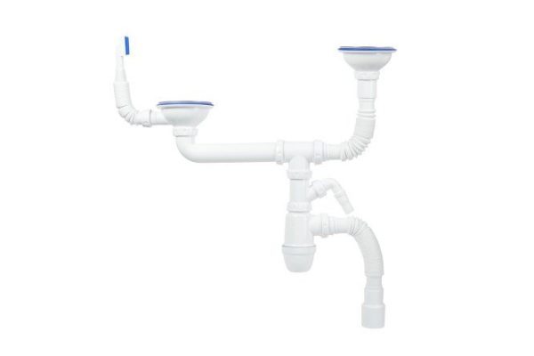 Siphon for double sink IDDIS Kitchen Line S21UPS0i84 with overflow and outlet