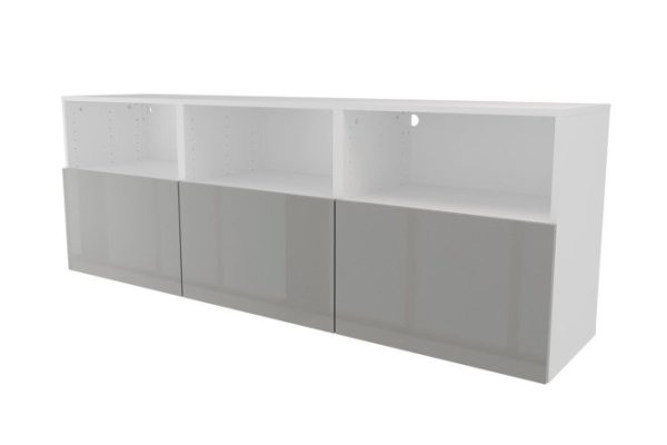 Cabinet 3 doors and 3 shelves Oscar Amika 180x64, white / white gloss