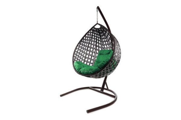 Hanging cocoon chair Drop Lux 72x186x98 cm, base and frame color brown, finishing brown