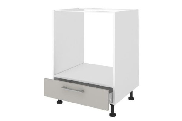 Front of the floor-standing cabinet for the Amika oven, 59.6x11.6 cm, color gray pearlescent gloss