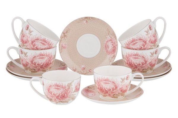 Tea set Lefard Astra 6 persons, 12 pcs., Porcelain