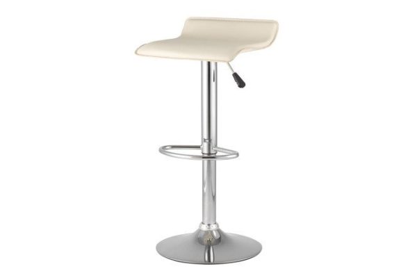Bar stool Hi-tec New 39.5x63x39.5 cm, upholstery color beige, legs silver