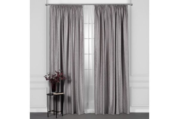 Curtain with Whenua ribbon 200x260 cm, beige-gray color