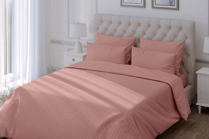 Bed linen set Stripe Premium Rouge Cotton 180x215 cm, 2 sleepers