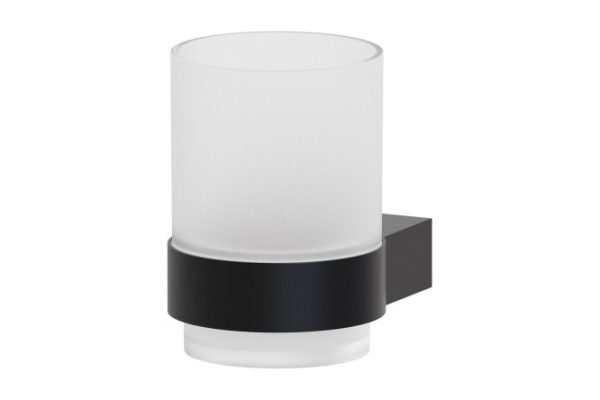 Holder with glass Schwarz 7721 Brass, fastening Screw