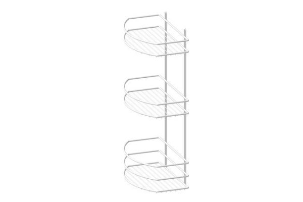 Straight 3-tier shelf P0002032 wall-mounted 25x50x15 cm