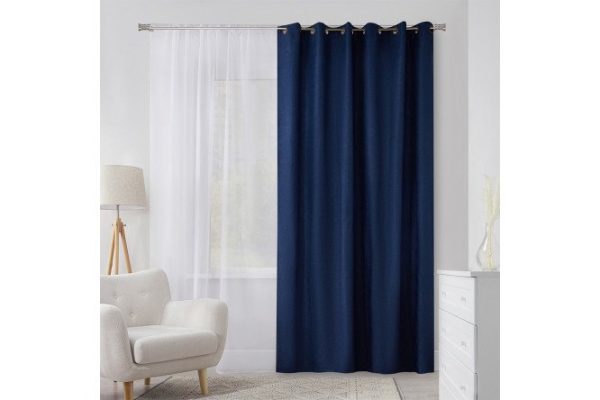 Curtain with eyelets ESTUDI BLANCO Liam 200x280 cm, 1 piece, color blue