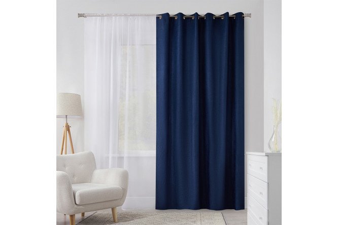 Curtain with eyelets ESTUDI BLANCO Liam 200x280 cm, 1 piece, color blue