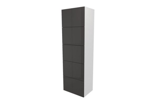 1x0mtutc013195ft73krpjzuy49rae99.jpg Wardrobe 5 doors Oscar Amika 60x192, white / black graphite gloss
