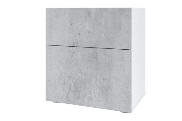 Cabinet Oscar Amika 60x64 with 2 drawers, white / concrete