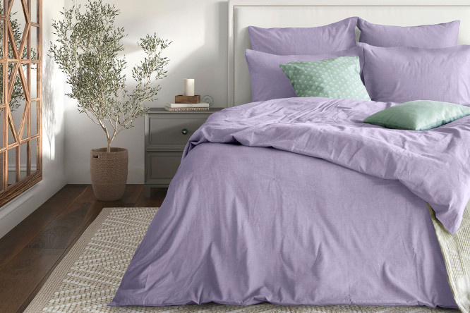 Bed linen set Melange Iris Cotton 148x215 cm, 1.5 sleep