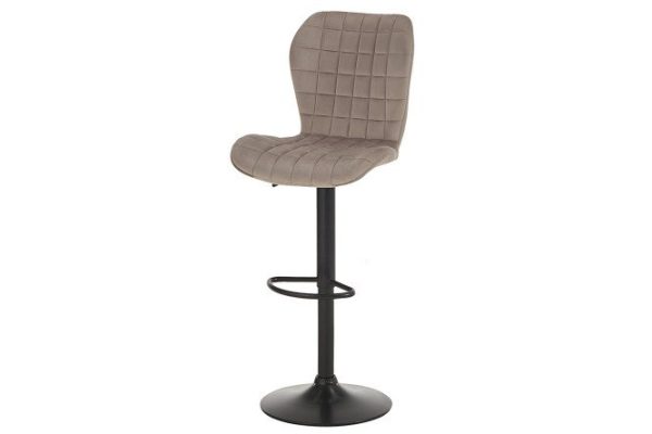 Bar stool Delusi 48x98x51 cm, beige upholstery, black legs