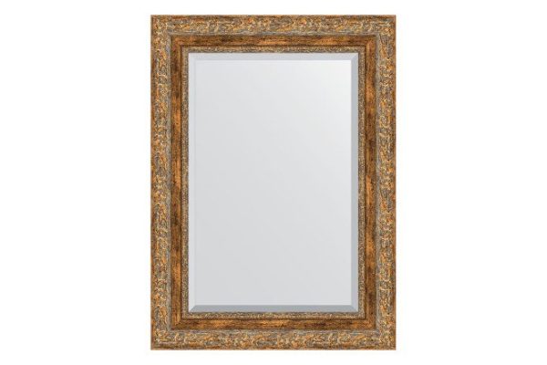 Wall mirror with bevel in a baguette frame EVOFORM vignette antique bronze 55x85 cm