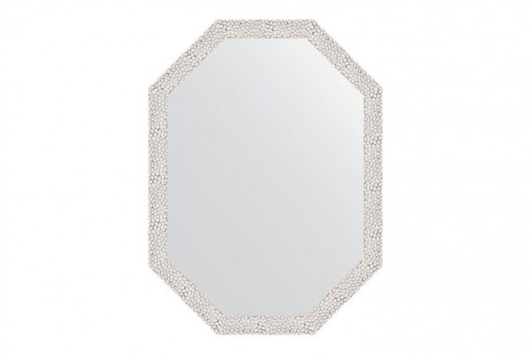Wall mirror in a baguette frame EVOFORM Polygon BY 7003, white embossing 58x78 cm