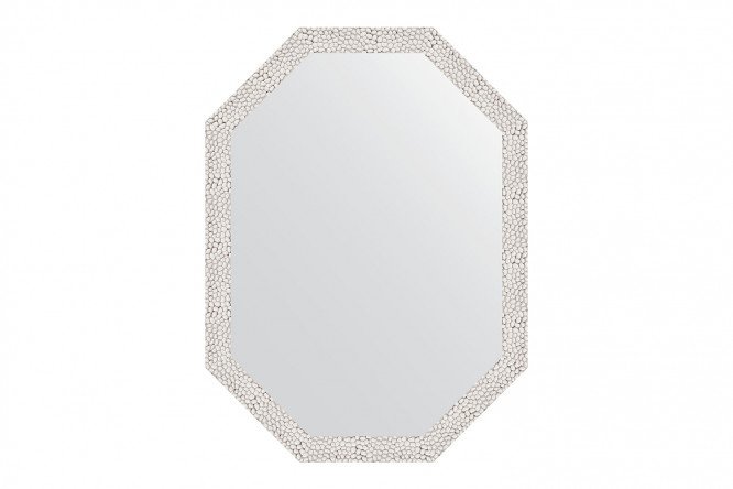 Wall mirror in a baguette frame EVOFORM Polygon BY 7003, white embossing 58x78 cm