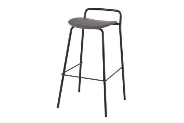 Bar stool Mantis 46.5x82x47 cm, upholstery color dark gray, legs black