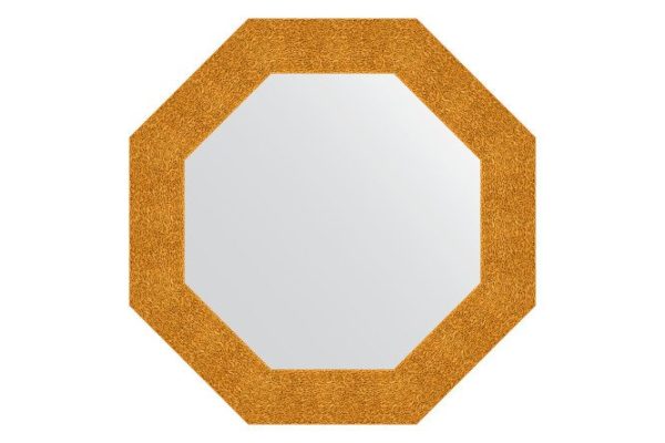 Wall mirror in a baguette frame EVOFORM Octagon BY 3800, gold embossing 66.6x66.6 cm