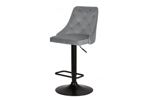 Bar chair DOBRIN Joseph Black 48x89x54 cm, upholstery color gray, legs black